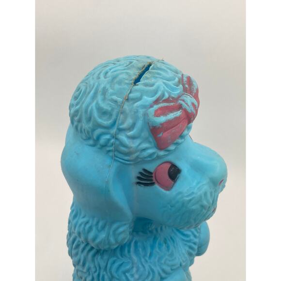 1965 A.J. Renzi Blue Poodle Bank – Retro Kitsch Plastic Coin Bank - Picture 5 of 7
